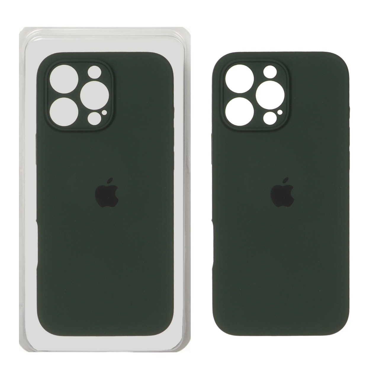 قاب سیلیکونی پاک کنی محافظ لنزدار اورجینال Apple iPhone 16 Pro Max - سبز تیره (پک دار) - NTC